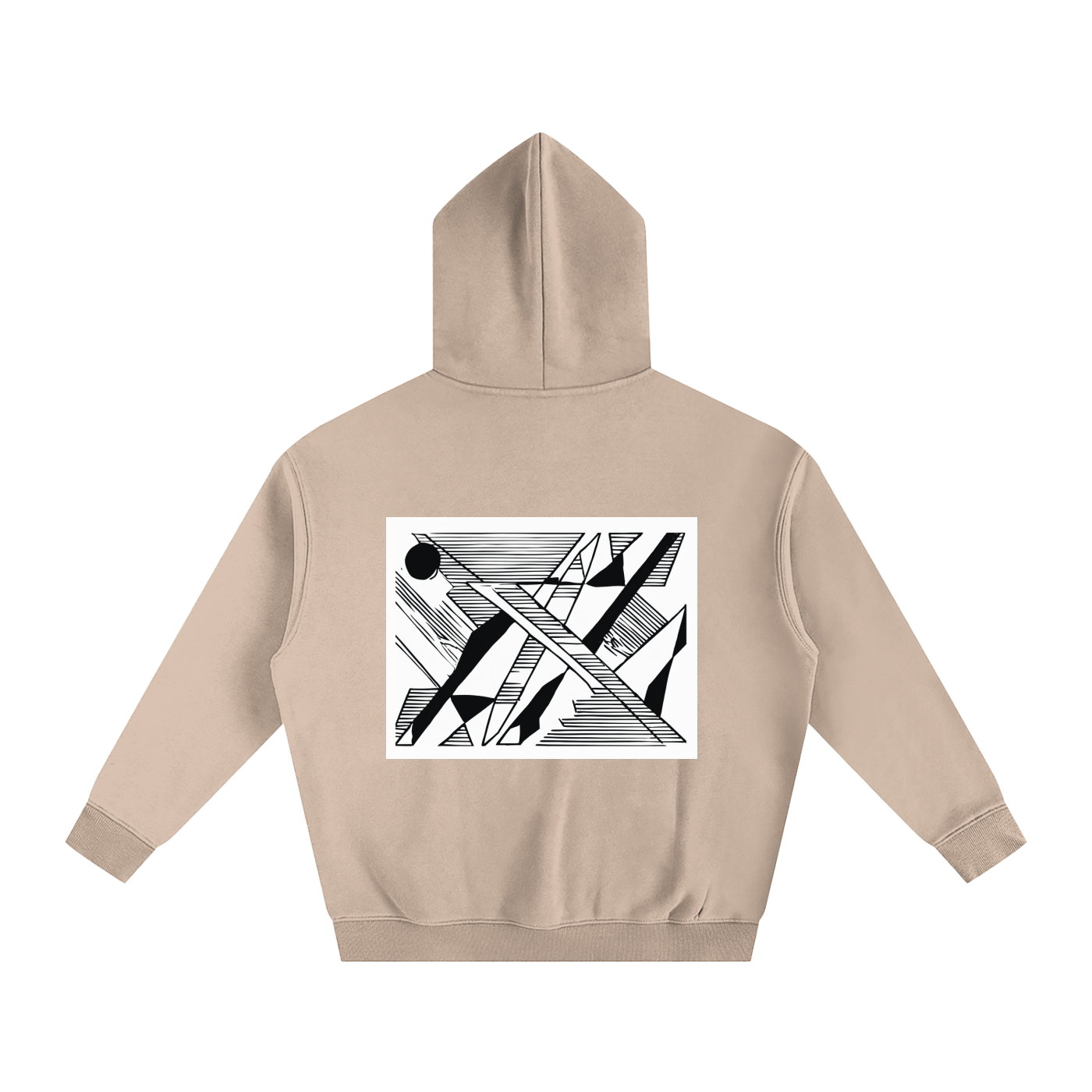 MEN'S OVERSIZED FLEECE HOODIE WITH GRAPHIC PRINT
