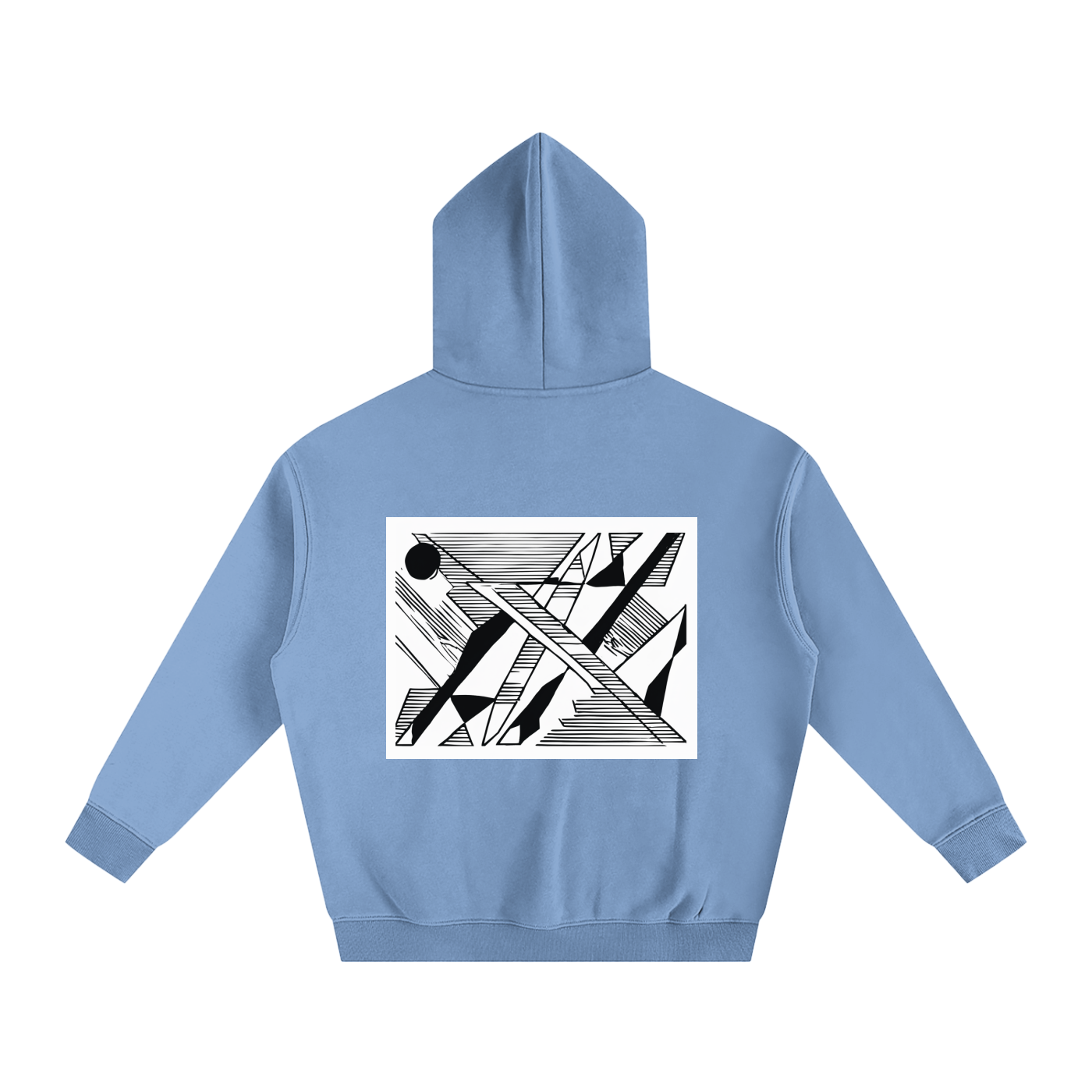 MEN'S OVERSIZED FLEECE HOODIE WITH GRAPHIC PRINT