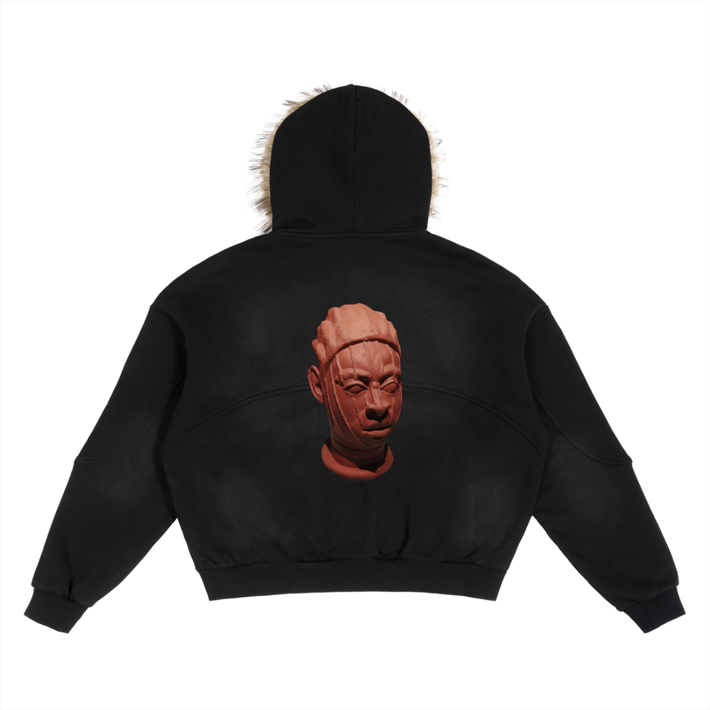 BRONZE HEAD FUR HOODIE