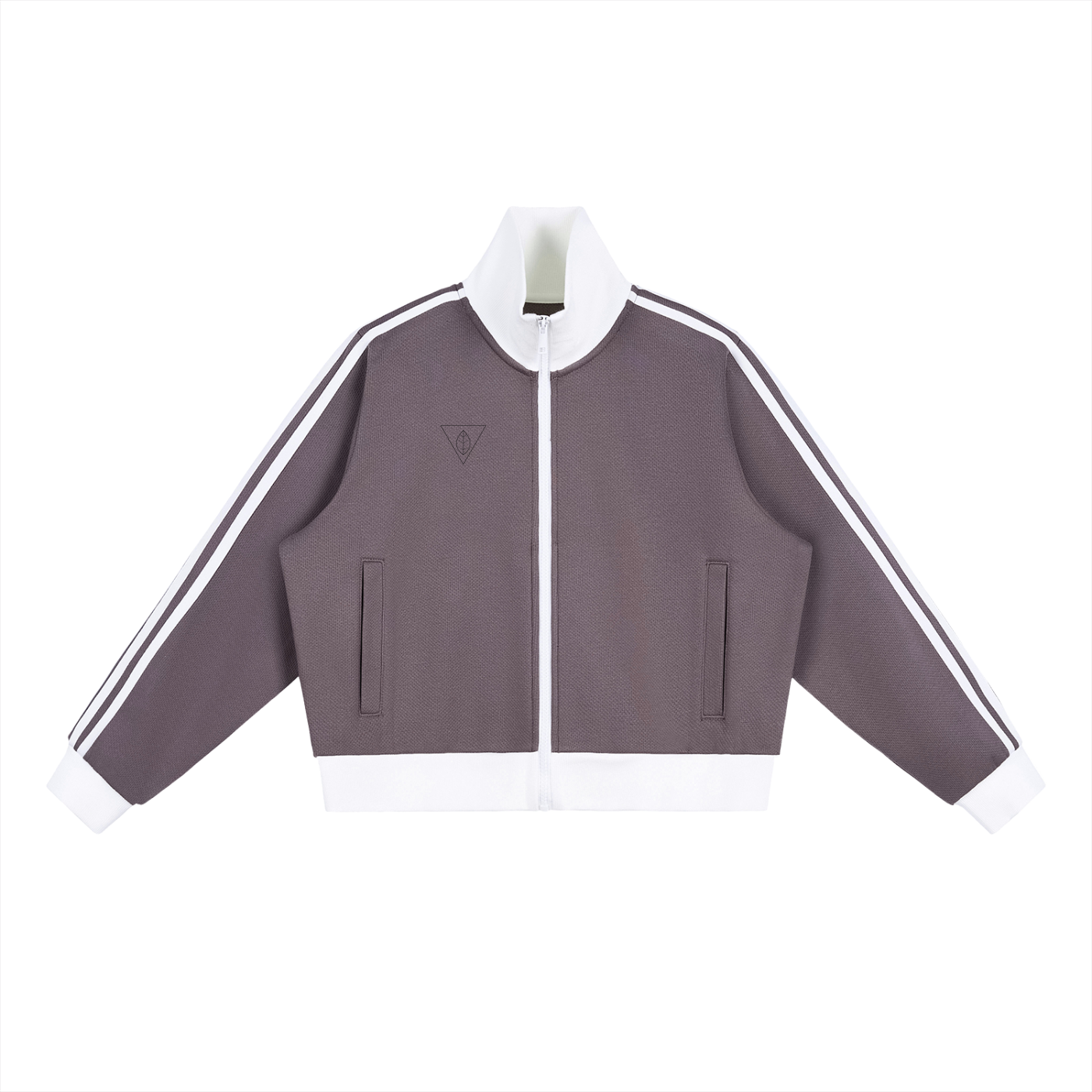WOMEN'S CONTRAST SIDE-STRIPE FLEECE CROPPED TRACK JACKET