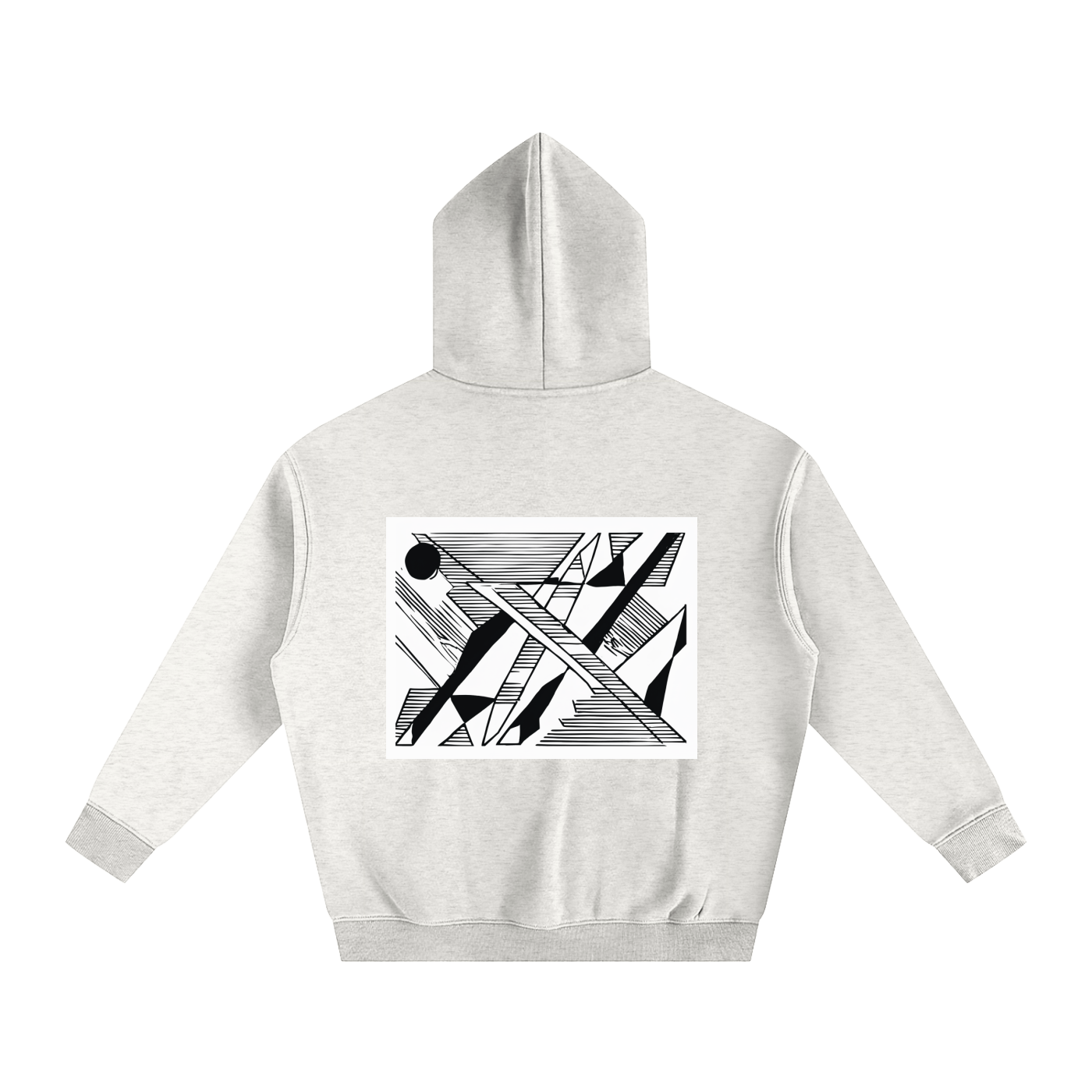 MEN'S OVERSIZED FLEECE HOODIE WITH GRAPHIC PRINT