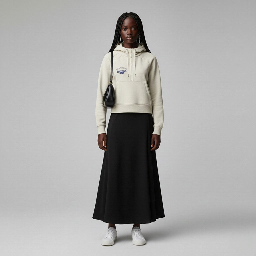 CROPPED HALF-ZIP HOODIE