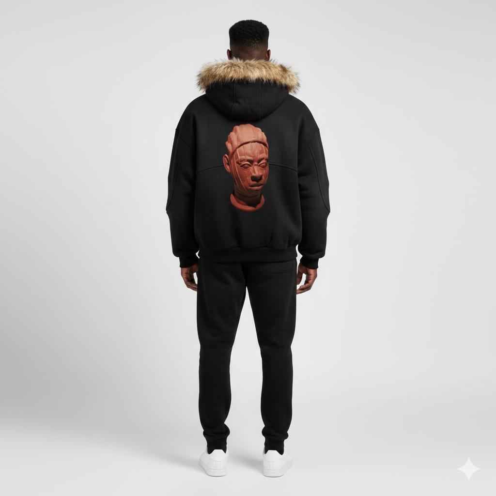 BRONZE HEAD FUR HOODIE