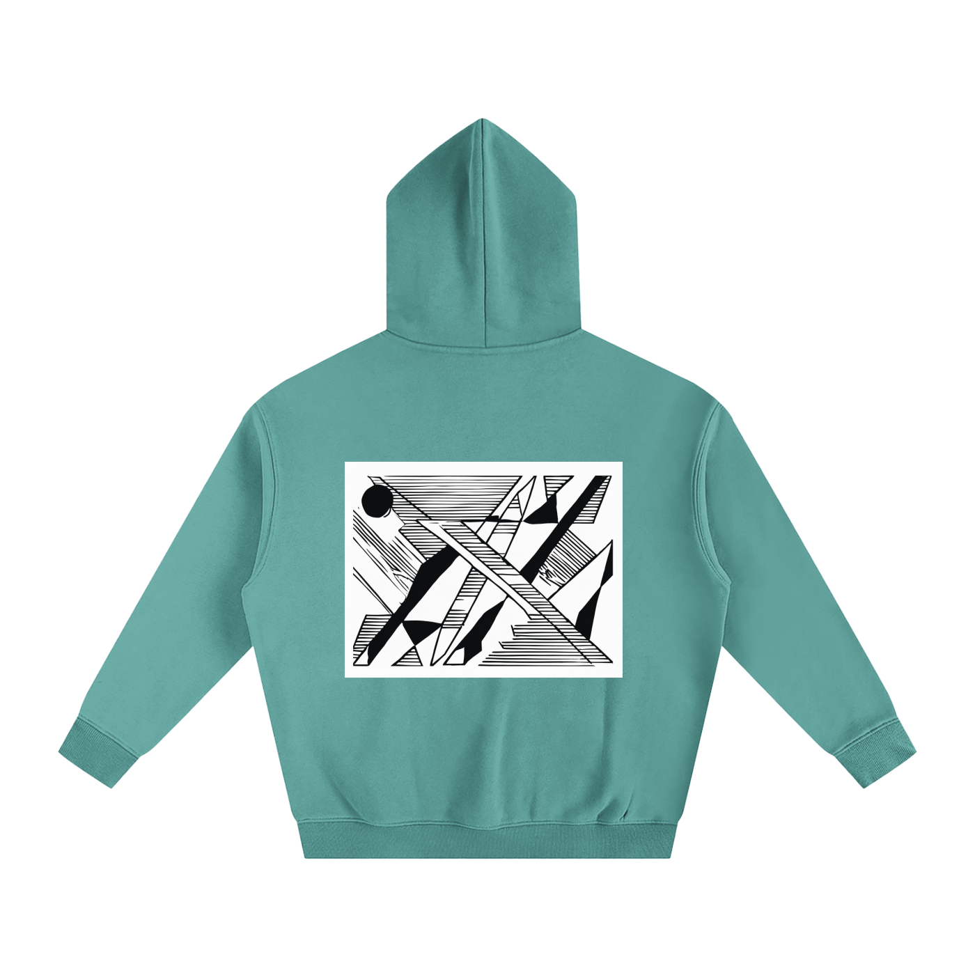 MEN'S OVERSIZED FLEECE HOODIE WITH GRAPHIC PRINT
