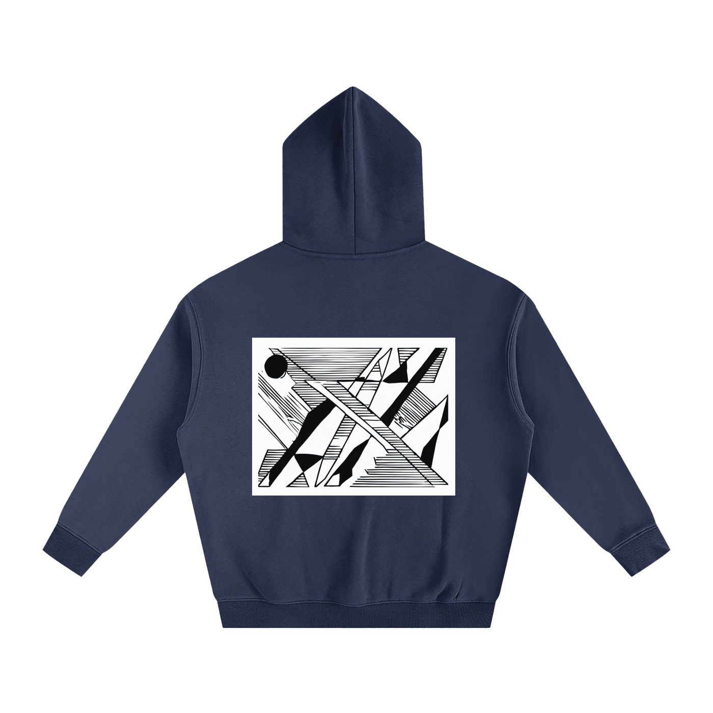 MEN'S OVERSIZED FLEECE HOODIE WITH GRAPHIC PRINT