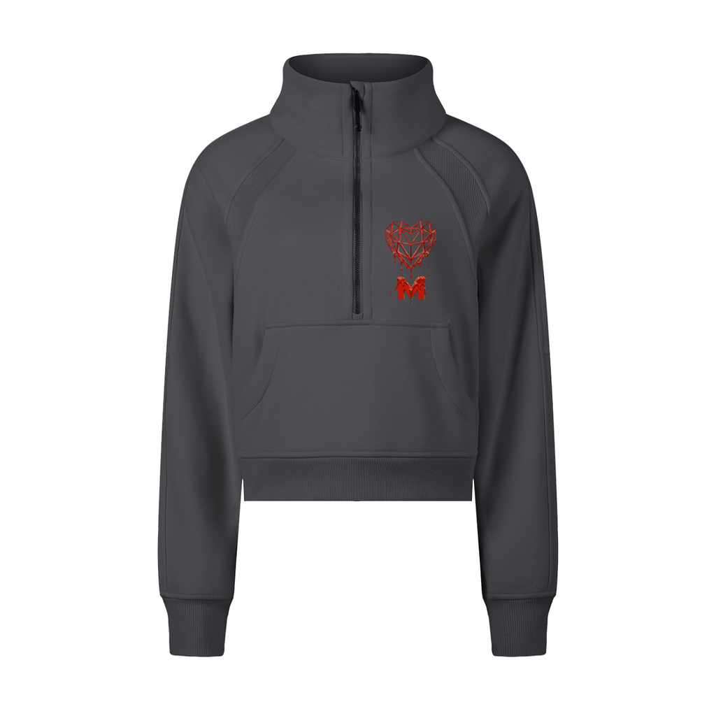 CROPPED HALF-ZIP SWEATSHIRT
