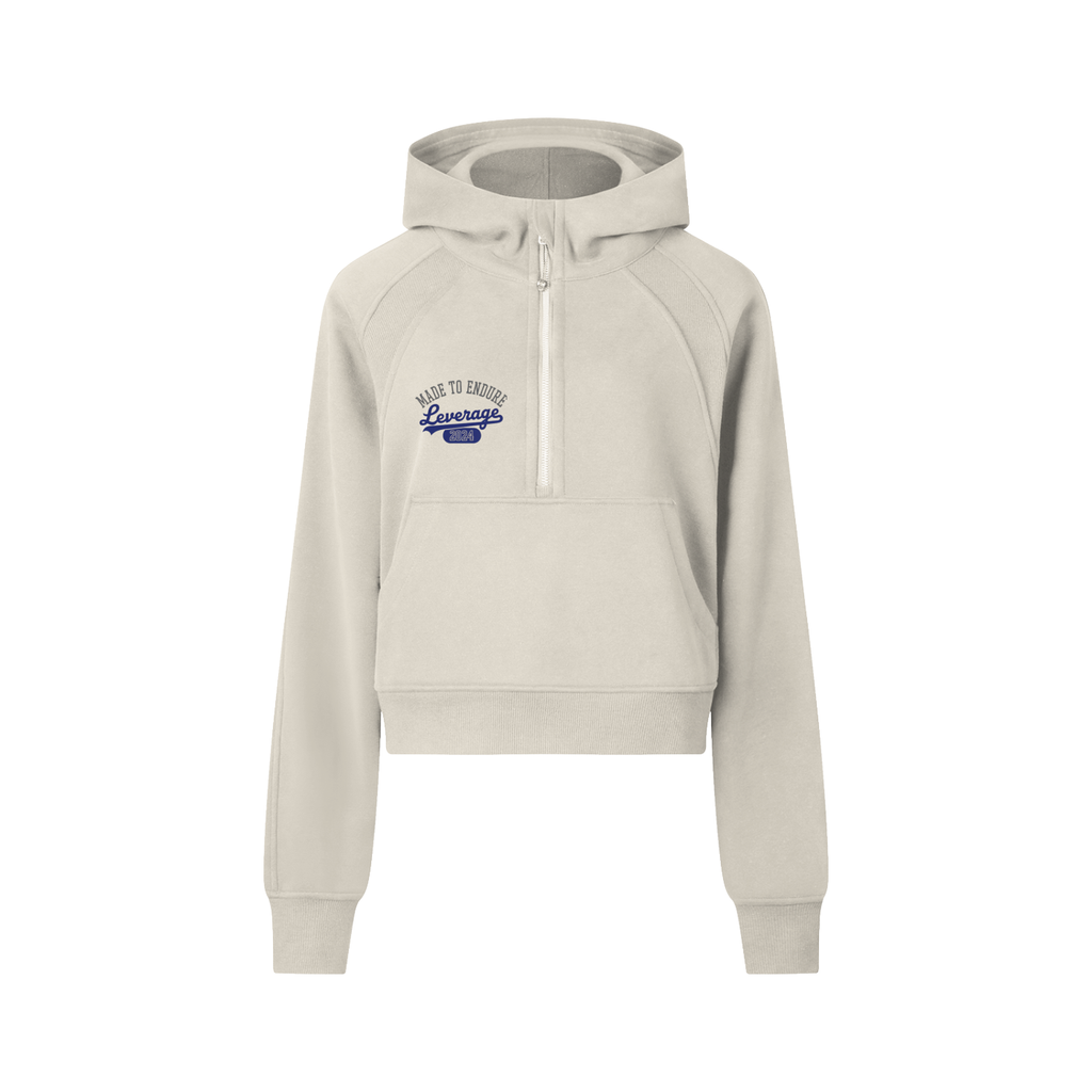 CROPPED HALF-ZIP HOODIE