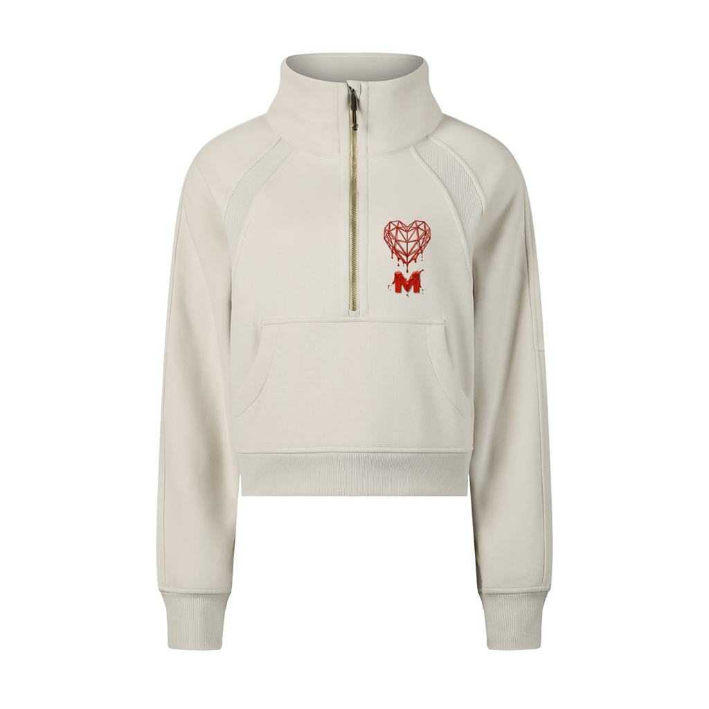 CROPPED HALF-ZIP SWEATSHIRT