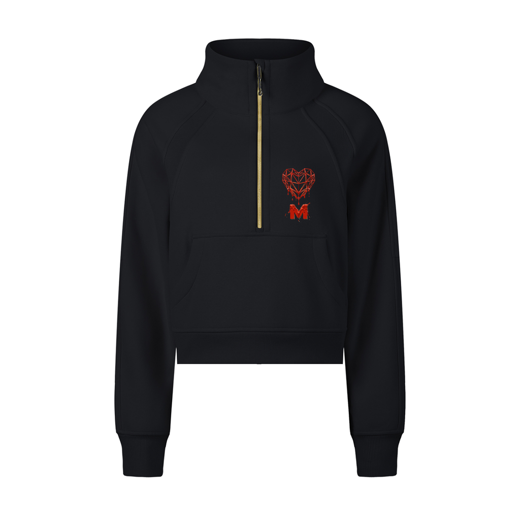 CROPPED HALF-ZIP SWEATSHIRT