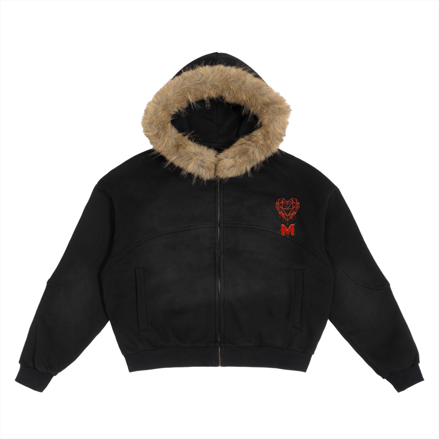 DETACHABLE FUR HOODIE JACKET