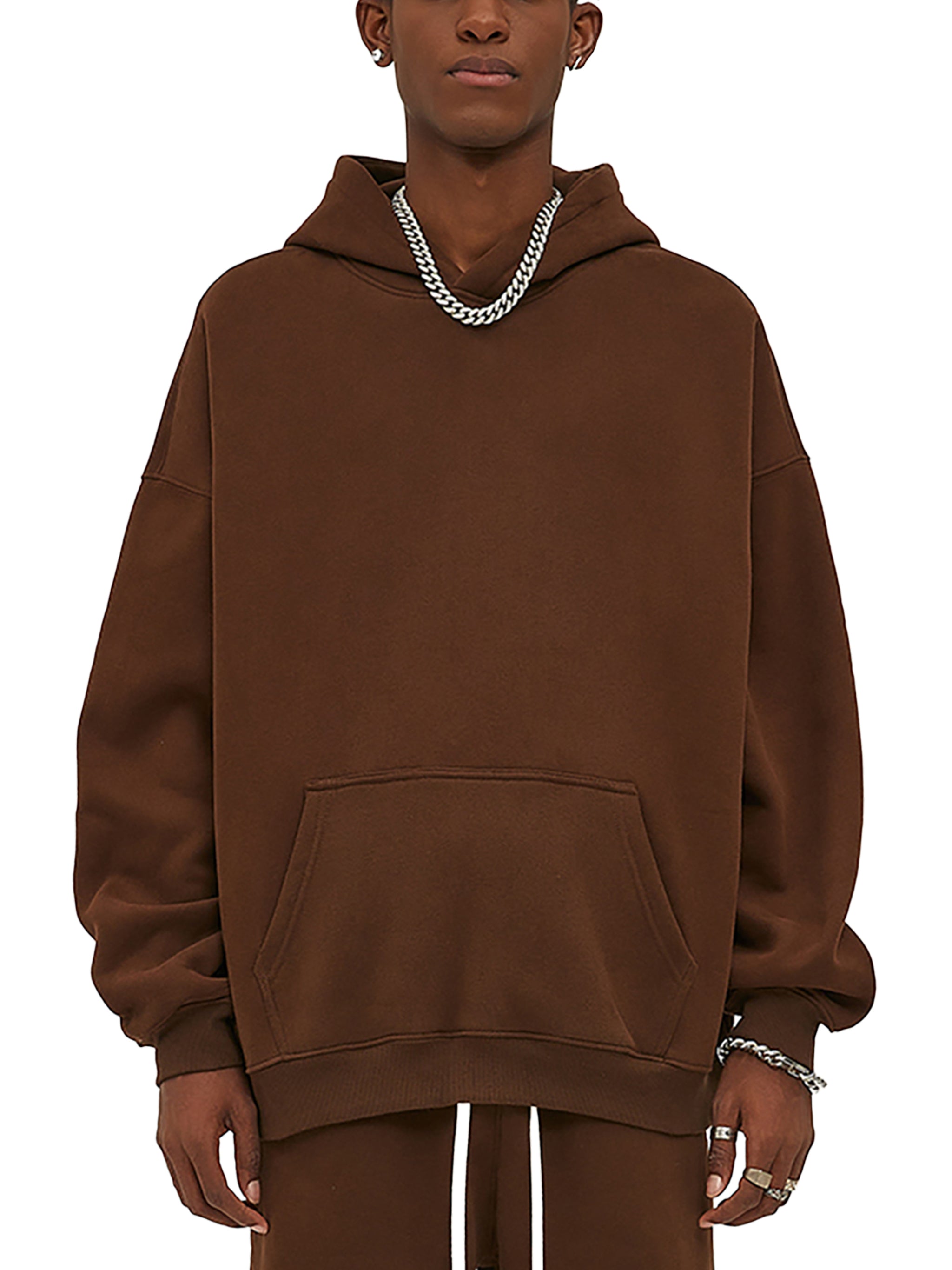 MEN'S OVERSIZED FLEECE HOODIE WITH GRAPHIC PRINT