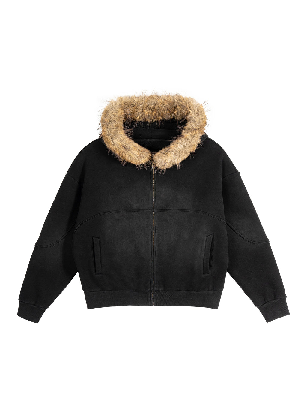 DETACHABLE FUR HOODIE JACKET